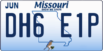 MO license plate DH6E1P