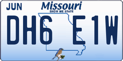 MO license plate DH6E1W