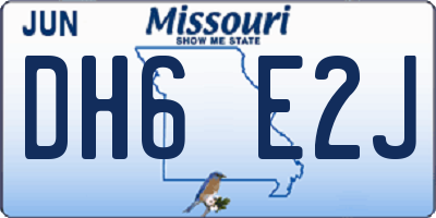 MO license plate DH6E2J