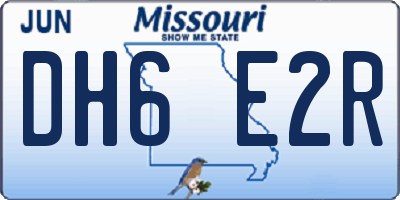 MO license plate DH6E2R