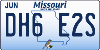 MO license plate DH6E2S