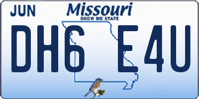 MO license plate DH6E4U