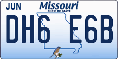 MO license plate DH6E6B