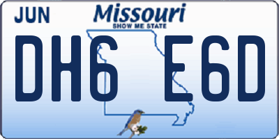 MO license plate DH6E6D