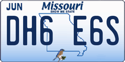 MO license plate DH6E6S