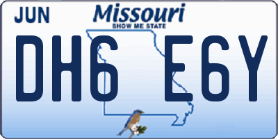 MO license plate DH6E6Y