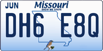 MO license plate DH6E8Q