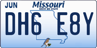 MO license plate DH6E8Y