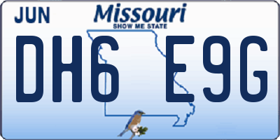 MO license plate DH6E9G