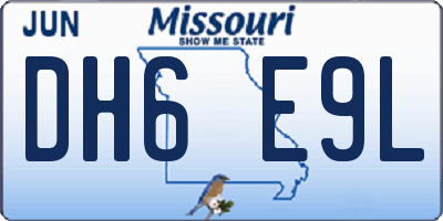 MO license plate DH6E9L