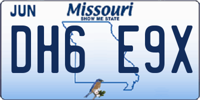 MO license plate DH6E9X