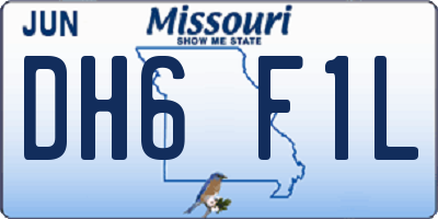 MO license plate DH6F1L
