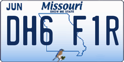 MO license plate DH6F1R