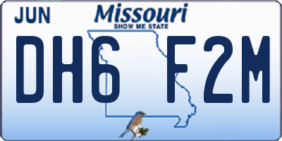 MO license plate DH6F2M