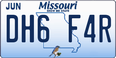 MO license plate DH6F4R