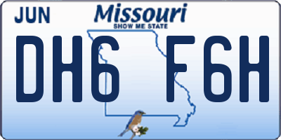 MO license plate DH6F6H
