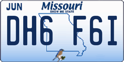 MO license plate DH6F6I