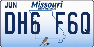MO license plate DH6F6Q