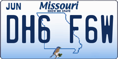 MO license plate DH6F6W