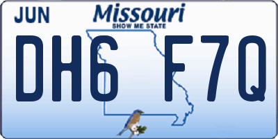 MO license plate DH6F7Q