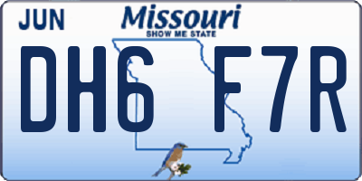 MO license plate DH6F7R