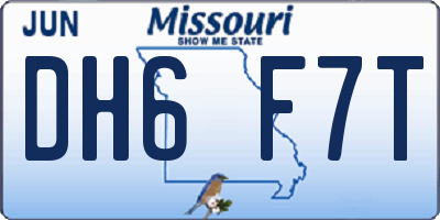 MO license plate DH6F7T