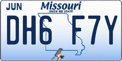 MO license plate DH6F7Y