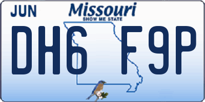 MO license plate DH6F9P
