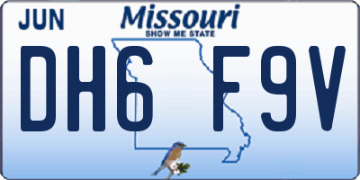 MO license plate DH6F9V
