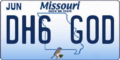 MO license plate DH6G0D