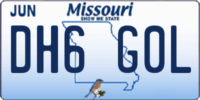 MO license plate DH6G0L