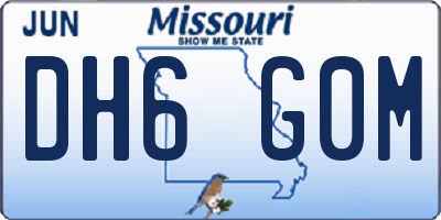 MO license plate DH6G0M