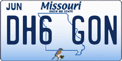 MO license plate DH6G0N