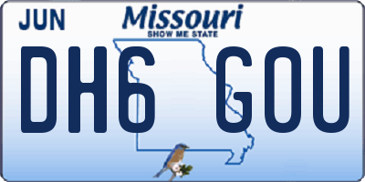 MO license plate DH6G0U