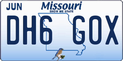 MO license plate DH6G0X