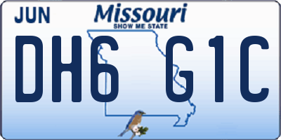 MO license plate DH6G1C
