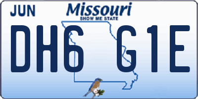 MO license plate DH6G1E