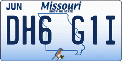 MO license plate DH6G1I