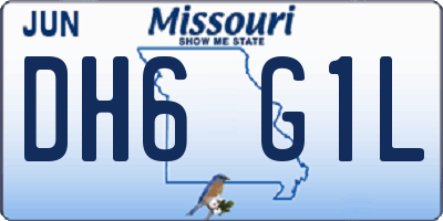 MO license plate DH6G1L