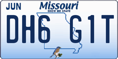 MO license plate DH6G1T