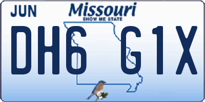 MO license plate DH6G1X