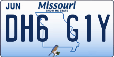 MO license plate DH6G1Y