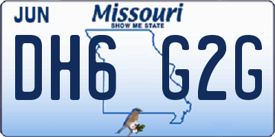 MO license plate DH6G2G