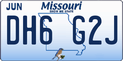 MO license plate DH6G2J