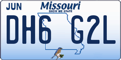 MO license plate DH6G2L