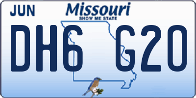 MO license plate DH6G2O