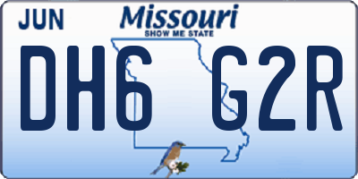 MO license plate DH6G2R
