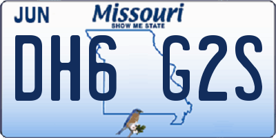 MO license plate DH6G2S