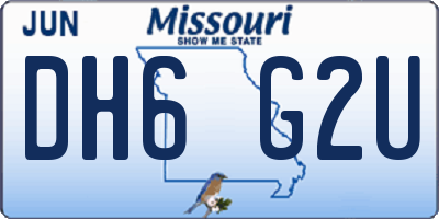 MO license plate DH6G2U