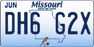 MO license plate DH6G2X